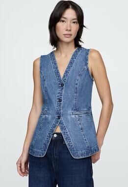 GAP Longline Denim Women’s Vest Size Medium New With Tag